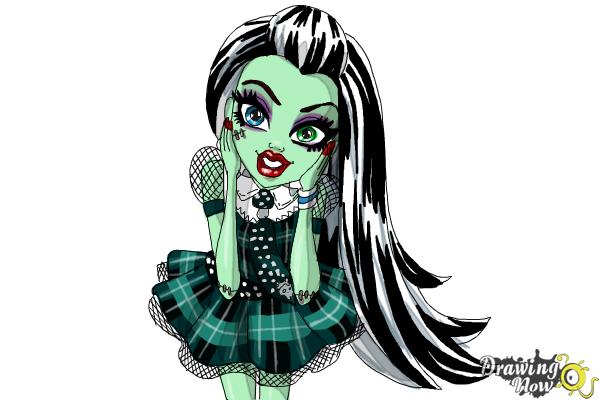 How to Draw Frankie Stein from Monster High - Step 13
