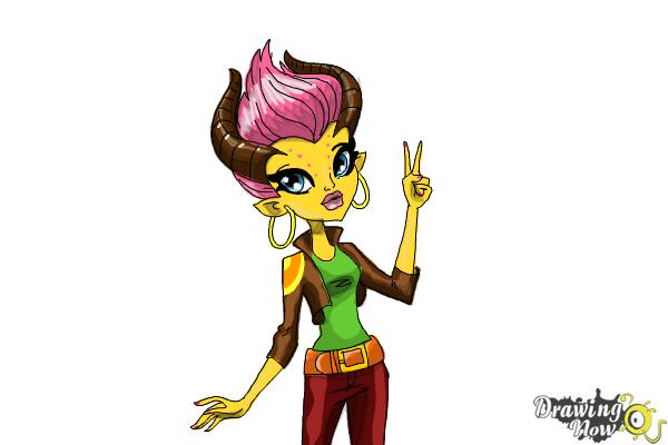 How to Draw Gilda Goldstag from Monster High - Step 13