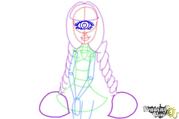 How to Draw Iris Clops from Monster High - Step 10