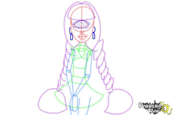 How to Draw Iris Clops from Monster High - Step 11