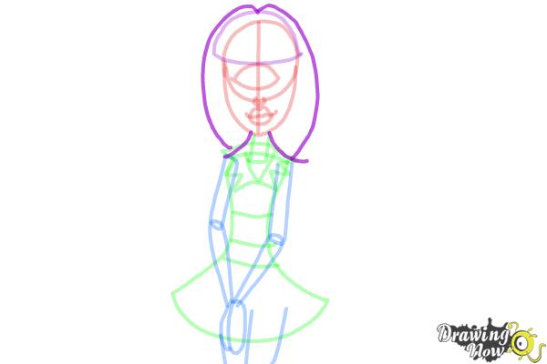 How to Draw Iris Clops from Monster High - Step 8