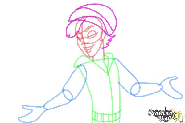How to Draw Invisi Billy from Monster High - Step 8