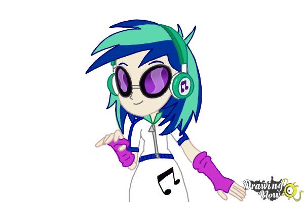 How to Draw Dj Pon-3 from My Little Pony Equestria Girls Rainbow Rocks - Step 14