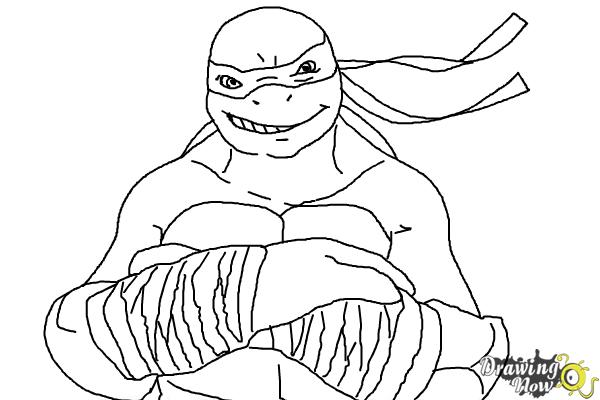 How to Draw Raphael from Teenage Mutant Ninja Turtles 2014, Tmnt - Step 8