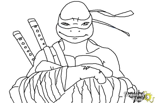 How to Draw Leonardo from Teenage Mutant Ninja Turtles 2014, TMNT - Step 10