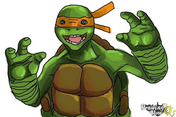 How to Draw Michaelangelo from Teenage Mutant Ninja Turtles 2014, Tmnt - Step 10