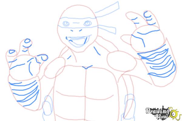 How to Draw Michaelangelo from Teenage Mutant Ninja Turtles 2014, Tmnt - Step 8