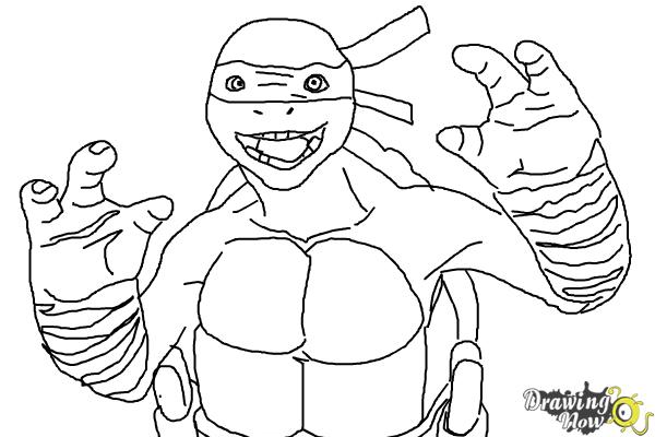 How to Draw Michaelangelo from Teenage Mutant Ninja Turtles 2014, Tmnt - Step 9