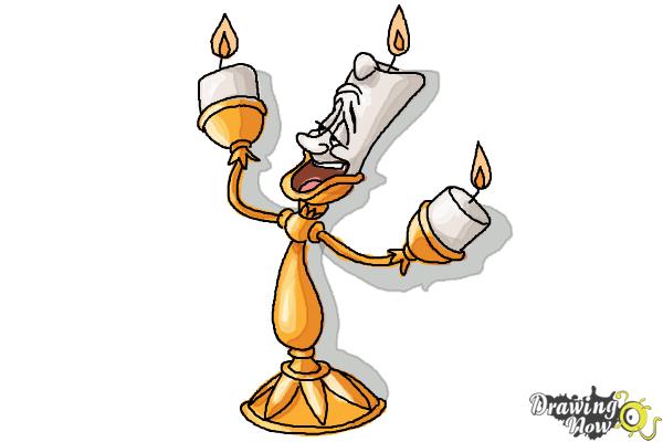 How to Draw Lumiere from Beauty And The Beast - Step 11