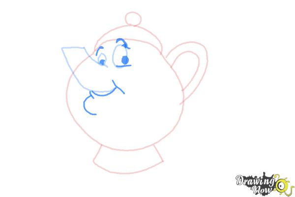 How to Draw Mrs. Potts And Chip from Beauty And The Beast - Step 5