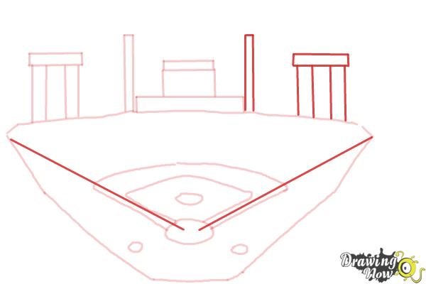 How to Draw The Busch Stadium - Step 7