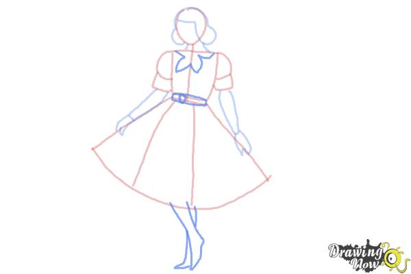 How to Draw a Girl In a Dress Easy - Step 6