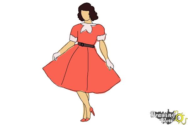 Simple Dresses drawings step by step / Fashion illustration