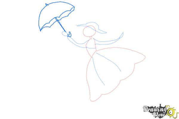 How to Draw Mary Poppins - Step 5