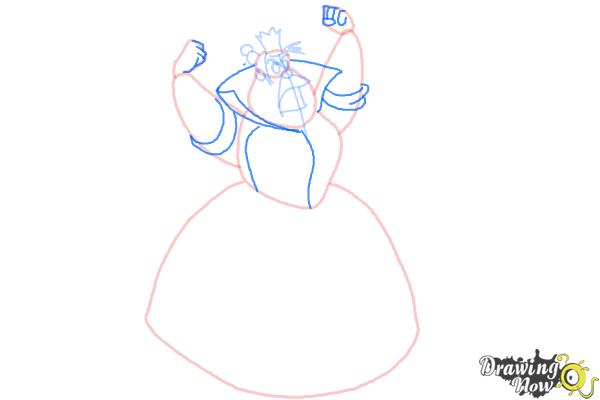 How to Draw Queen Of Hearts, Disney Villain - Step 6