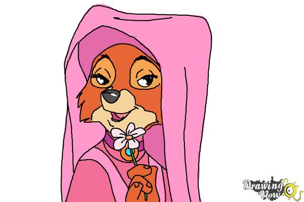 How to Draw Maid Marian from Robin Hood - Step 11