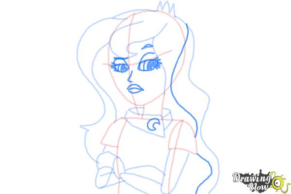 How to Draw Vice Principal Luna from Equestria Girls - Step 8