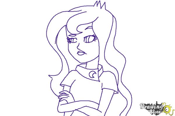 How to Draw Vice Principal Luna from Equestria Girls - Step 9