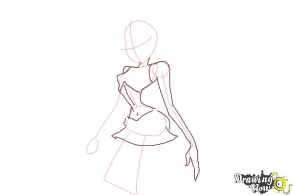 How to Draw Dark Bloom from Winx - Step 5