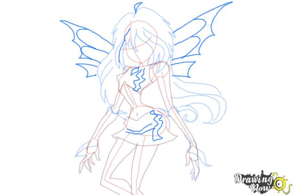 How to Draw Dark Bloom from Winx - Step 8