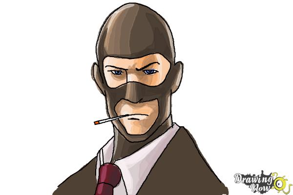 How to Draw The Spy from Team Fortress 2 - Step 10