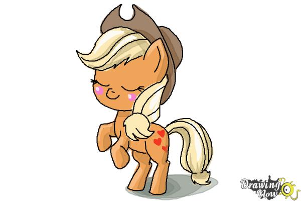 How to Draw Chibi Apple Jack from My Little Pony Friendship Is Magic - Step 11