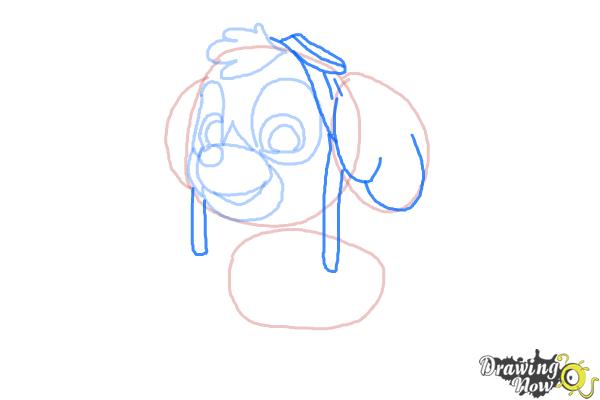 How to draw Skye from PAW Patrol - Step 6