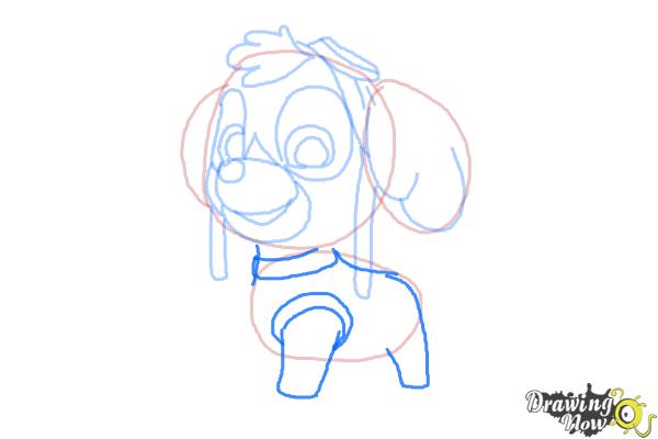 How to draw Skye from PAW Patrol - Step 7