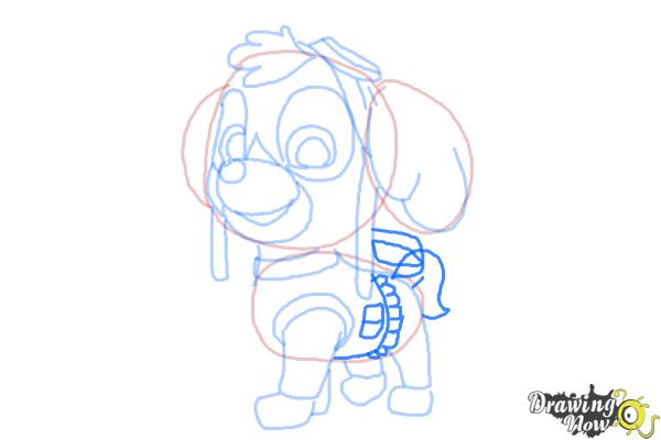 How to draw Skye from PAW Patrol - Step 9