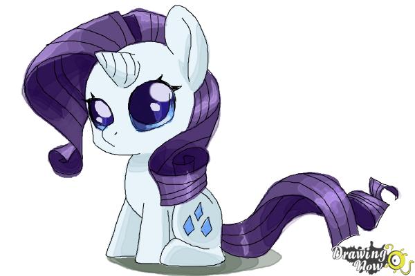 How to Draw Chibi Rarity from My Little Pony Friendship is Magic - Step 11