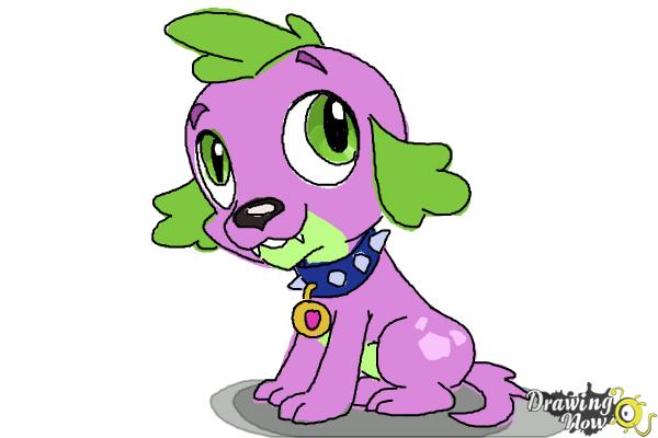 How to Draw Spike The Marvel Dog from Equestria Girls - Step 11