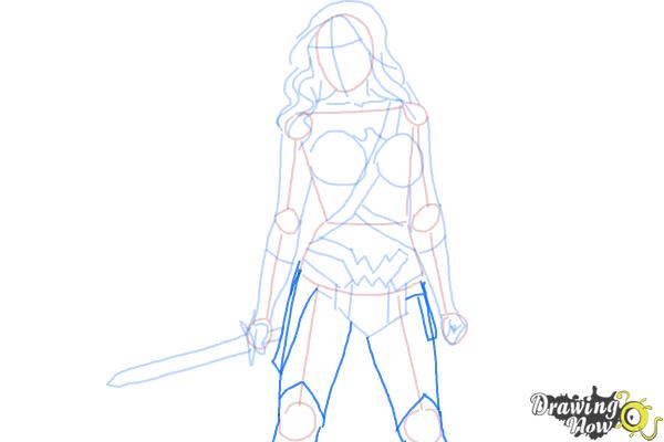 How to Draw Gal Gadot As Wonder Woman from Batman Vs Superman - Step 7