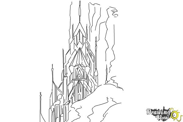 How to Draw Elsa'S Ice Palace, Ice Castle - DrawingNow