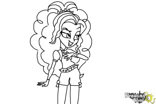 How to Draw Adagio Dazzle from My Little Pony Equestria Girls: Rainbow Rocks - Step 10