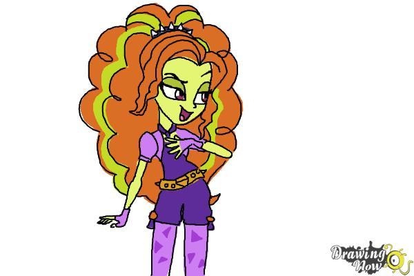 How to Draw Adagio Dazzle from My Little Pony Equestria Girls: Rainbow Rocks - Step 11