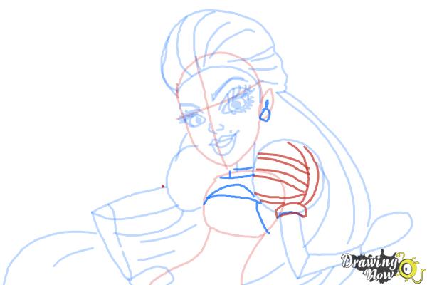 How to Draw Casta Fierce from Monster High - Step 8