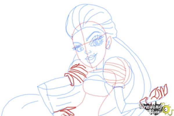 How to Draw Casta Fierce from Monster High - Step 9