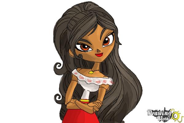 How to Draw Maria from The Book of Life - Step 10