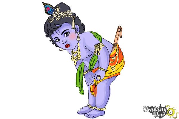 How to Draw Baby Krishna Iskcon  DrawingNow