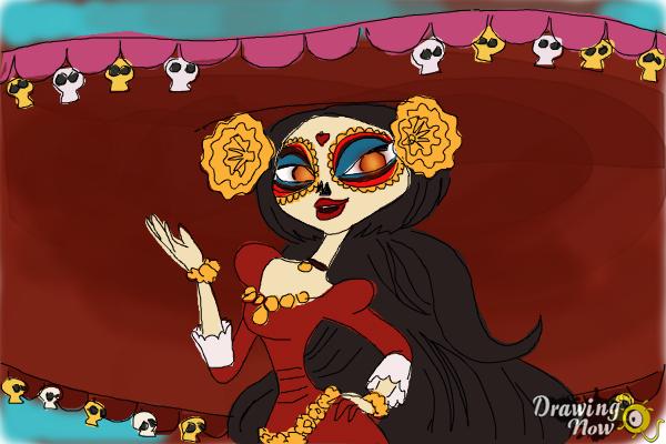 How to Draw La Muerte from The Book of Life - Step 11