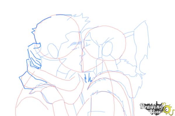 How to Draw Mako And Korra Kissing - Step 11