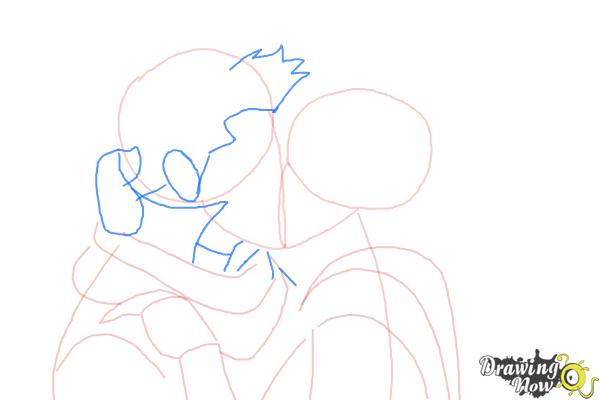 How to draw an anime couple kissing (Step by step tutorial) 