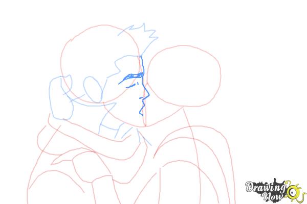 How to Draw Mako And Korra Kissing - Step 7