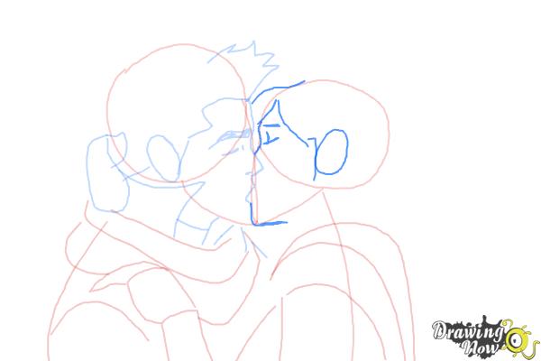 How to Draw Mako And Korra Kissing - Step 8