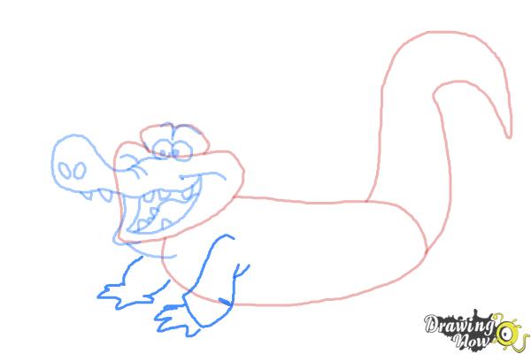 How to Draw Tick-Tock The Crocodile, Disney Villain - Step 6