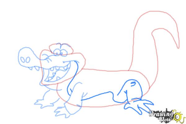 How to Draw Tick-Tock The Crocodile, Disney Villain - Step 7