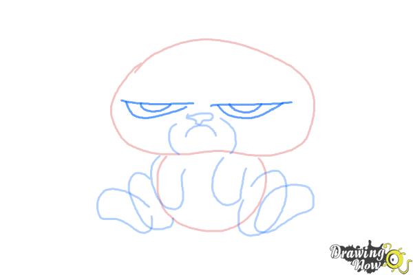 How to Draw Chibi Grumpy Cat - Step 5