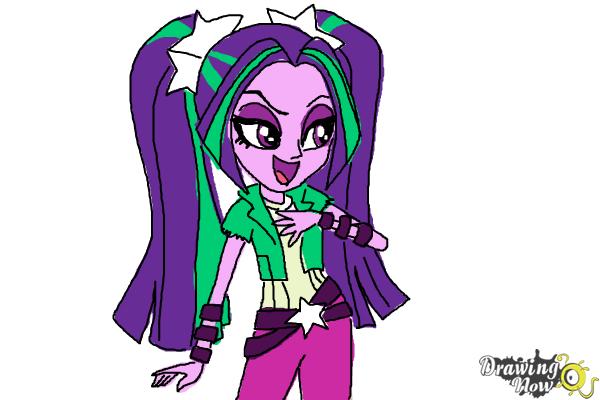 How to Draw Aria Blaze from My Little Pony Equestria Girls: Rainbow Rocks - Step 10