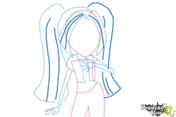 How to Draw Aria Blaze from My Little Pony Equestria Girls: Rainbow Rocks - Step 6