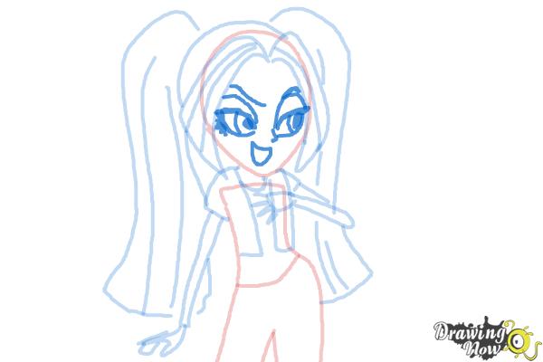 How to Draw Aria Blaze from My Little Pony Equestria Girls: Rainbow Rocks - Step 7